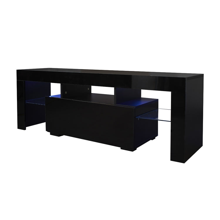 [US Warehouse] For 65-inch TV Screen Particle Board TV Cabinet with LED Light & Storage Shelfs & Drawer, Size: 130 x 45 x 35cm