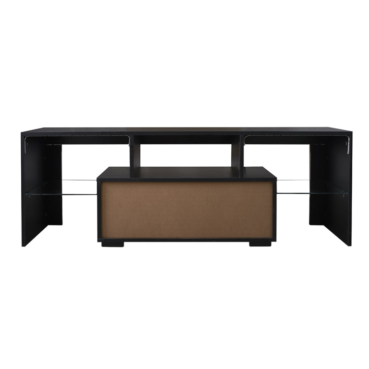 [US Warehouse] For 65-inch TV Screen Particle Board TV Cabinet with LED Light & Storage Shelfs & Drawer, Size: 130 x 45 x 35cm