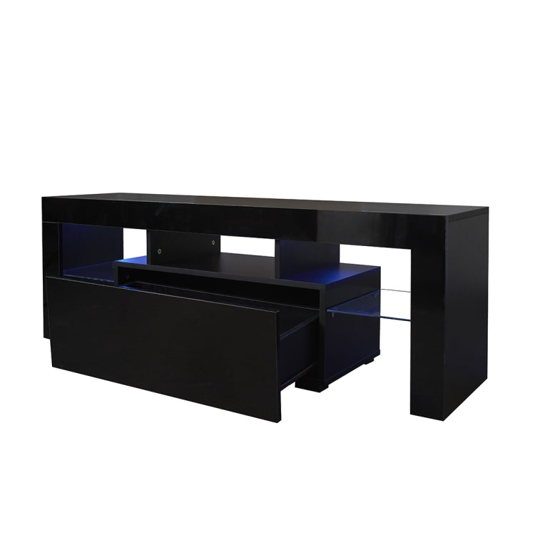 [US Warehouse] For 65-inch TV Screen Particle Board TV Cabinet with LED Light & Storage Shelfs & Drawer, Size: 130 x 45 x 35cm