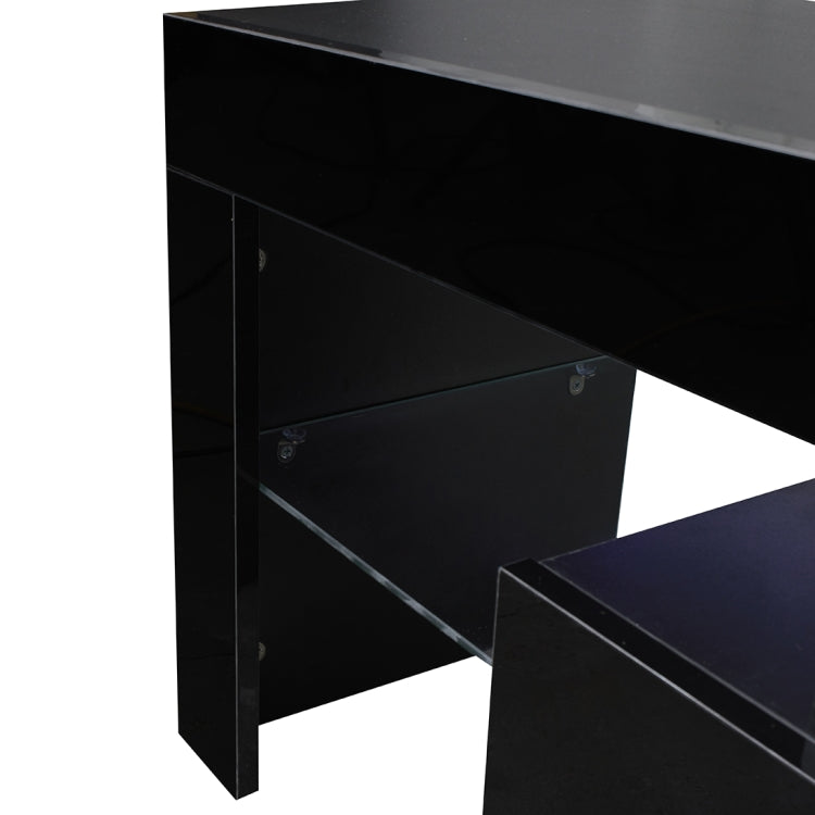 [US Warehouse] For 65-inch TV Screen Particle Board TV Cabinet with LED Light & Storage Shelfs & Drawer, Size: 130 x 45 x 35cm