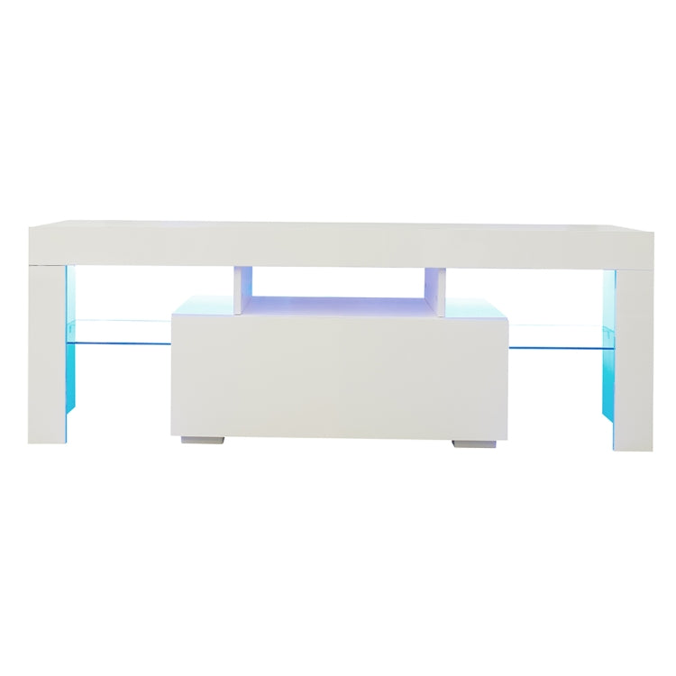 [US Warehouse] For 65-inch TV Screen Particle Board TV Cabinet with LED Light & Storage Shelfs & Drawer, Size: 130 x 45 x 35cm