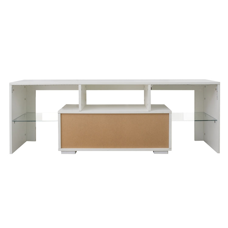 [US Warehouse] For 65-inch TV Screen Particle Board TV Cabinet with LED Light & Storage Shelfs & Drawer, Size: 130 x 45 x 35cm