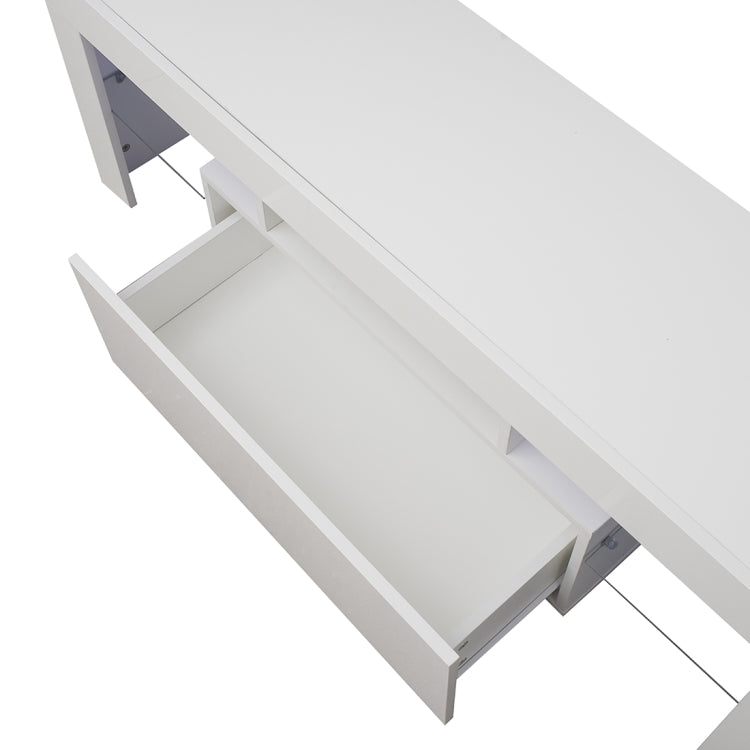 [US Warehouse] For 65-inch TV Screen Particle Board TV Cabinet with LED Light & Storage Shelfs & Drawer, Size: 130 x 45 x 35cm