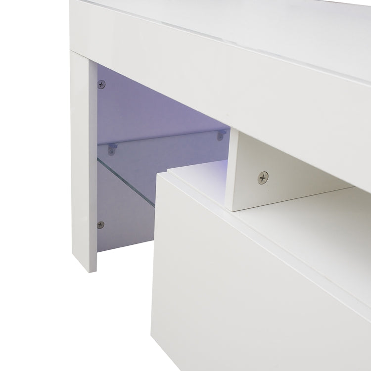 [US Warehouse] For 65-inch TV Screen Particle Board TV Cabinet with LED Light & Storage Shelfs & Drawer, Size: 130 x 45 x 35cm