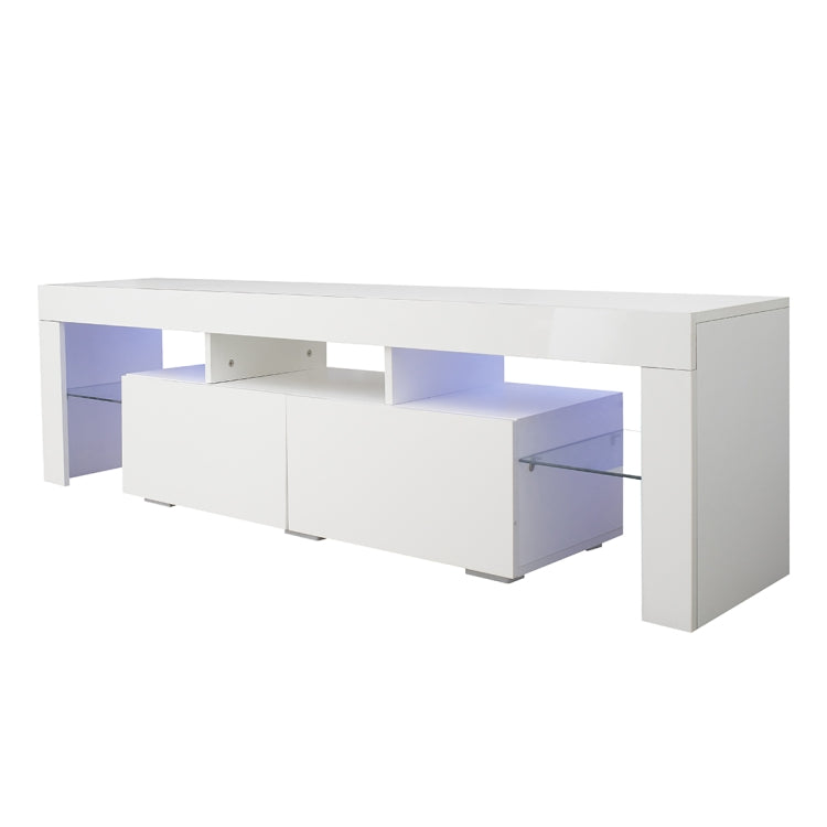 [US Warehouse] For 70-inch TV Screen Chipboard TV Cabinet with Remote Control LED Light & Storage Shelfs & 2 Drawers, Size: 160 x 45 x 35cm