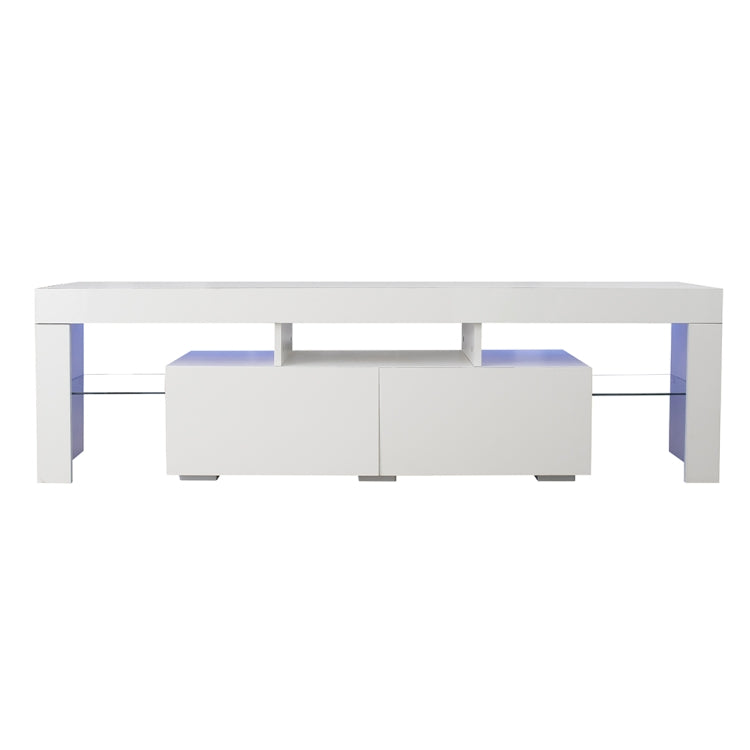 [US Warehouse] For 70-inch TV Screen Chipboard TV Cabinet with Remote Control LED Light & Storage Shelfs & 2 Drawers, Size: 160 x 45 x 35cm