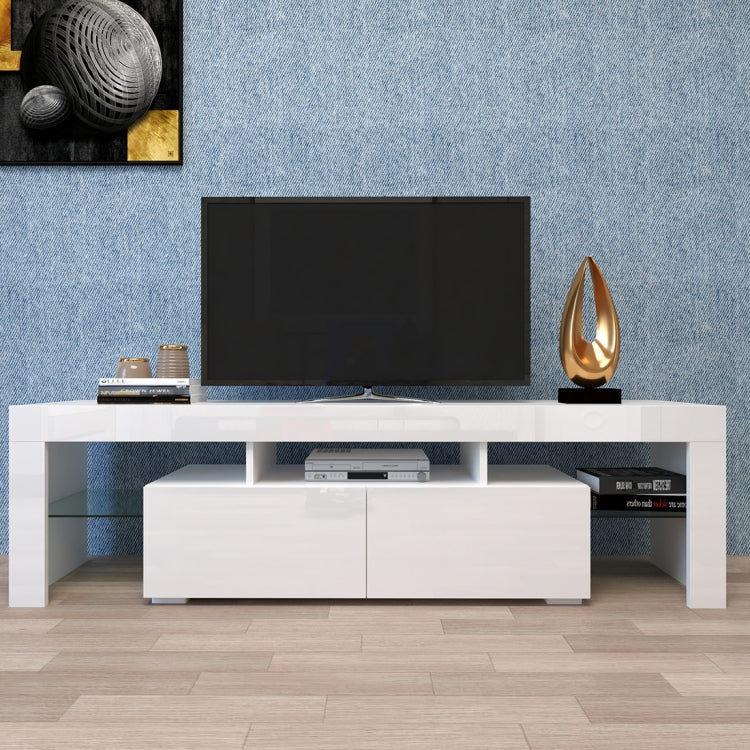 [US Warehouse] For 70-inch TV Screen Chipboard TV Cabinet with Remote Control LED Light & Storage Shelfs & 2 Drawers, Size: 160 x 45 x 35cm
