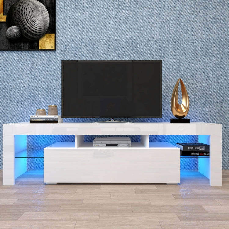 [US Warehouse] For 70-inch TV Screen Chipboard TV Cabinet with Remote Control LED Light & Storage Shelfs & 2 Drawers, Size: 160 x 45 x 35cm