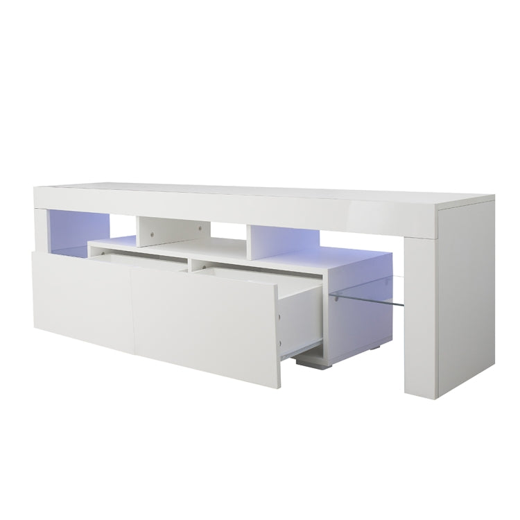 [US Warehouse] For 70-inch TV Screen Chipboard TV Cabinet with Remote Control LED Light & Storage Shelfs & 2 Drawers, Size: 160 x 45 x 35cm