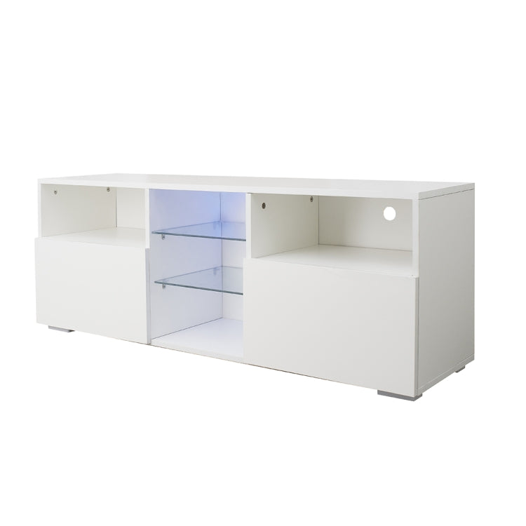[US Warehouse] For 65-inch TV Screen Chipboard TV Cabinet with LED Light & Storage Shelfs & 2 Drawers, Size: 120 x 45 x 35cm