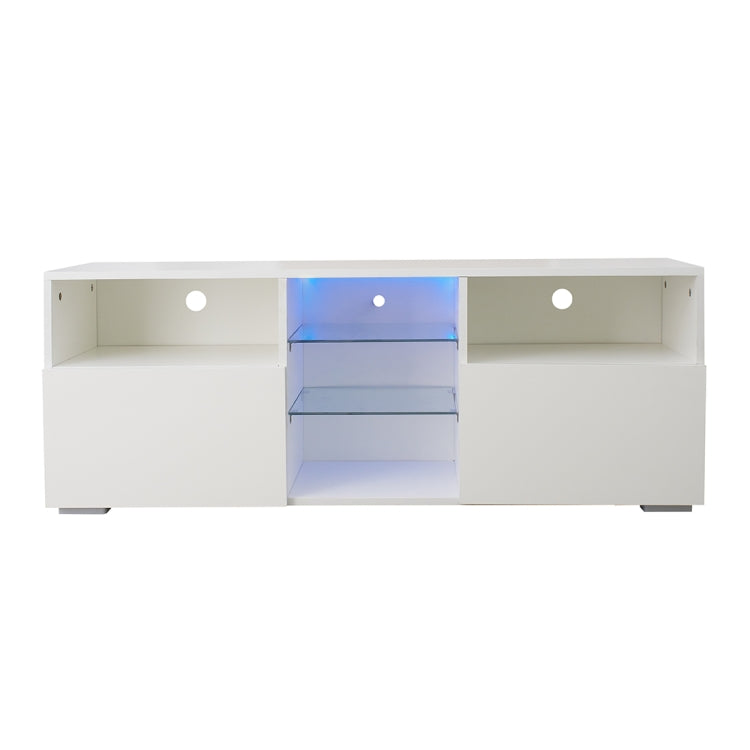 [US Warehouse] For 65-inch TV Screen Chipboard TV Cabinet with LED Light & Storage Shelfs & 2 Drawers, Size: 120 x 45 x 35cm