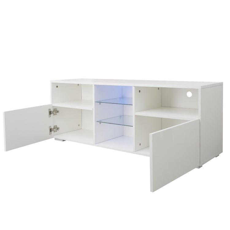 [US Warehouse] For 65-inch TV Screen Chipboard TV Cabinet with LED Light & Storage Shelfs & 2 Drawers, Size: 120 x 45 x 35cm