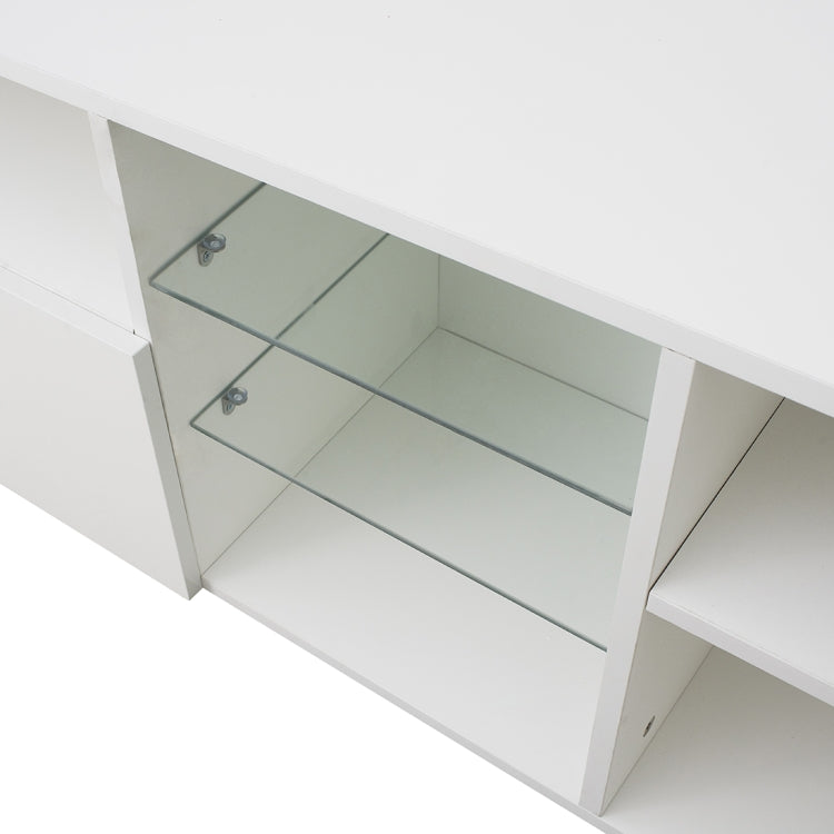 [US Warehouse] For 65-inch TV Screen Chipboard TV Cabinet with LED Light & Storage Shelfs & 2 Drawers, Size: 120 x 45 x 35cm