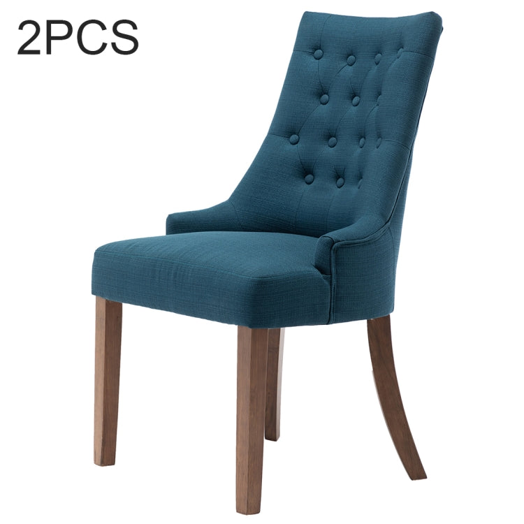 [US Warehouse] 2 PCS Fabric Upholstered Dining Room Chairs without Armrests, Size: 100 x 62 x 58cm