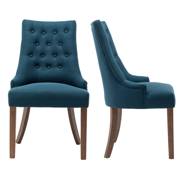 [US Warehouse] 2 PCS Fabric Upholstered Dining Room Chairs without Armrests, Size: 100 x 62 x 58cm