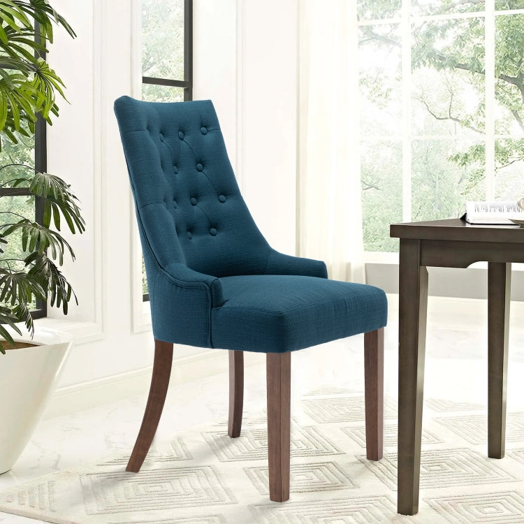[US Warehouse] 2 PCS Fabric Upholstered Dining Room Chairs without Armrests, Size: 100 x 62 x 58cm