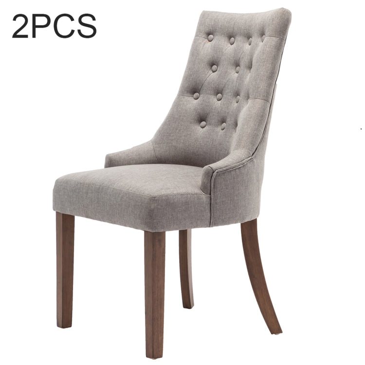 [US Warehouse] 2 PCS Fabric Upholstered Dining Room Chairs without Armrests, Size: 100 x 62 x 58cm