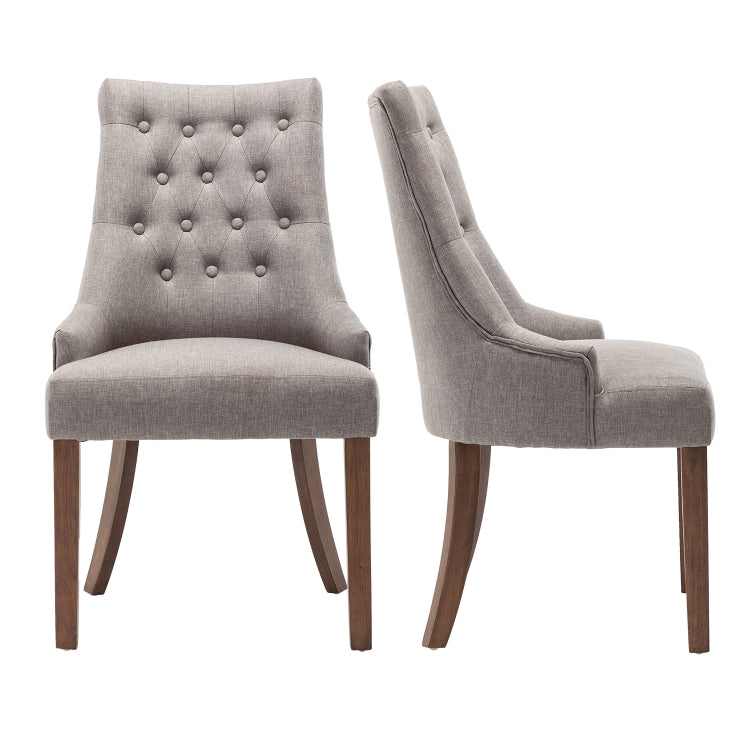 [US Warehouse] 2 PCS Fabric Upholstered Dining Room Chairs without Armrests, Size: 100 x 62 x 58cm