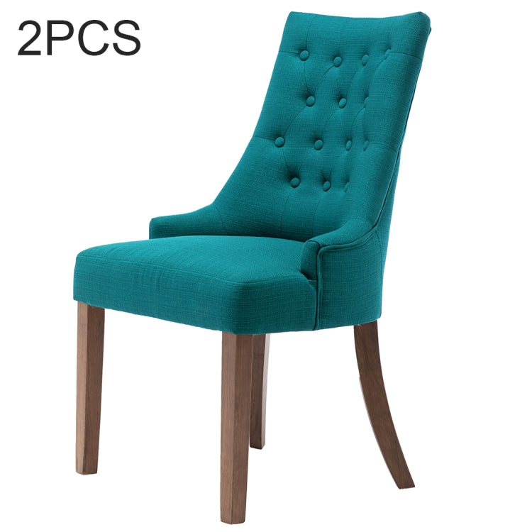 [US Warehouse] 2 PCS Fabric Upholstered Dining Room Chairs without Armrests, Size: 100 x 62 x 58cm