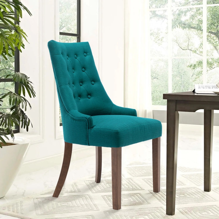 [US Warehouse] 2 PCS Fabric Upholstered Dining Room Chairs without Armrests, Size: 100 x 62 x 58cm