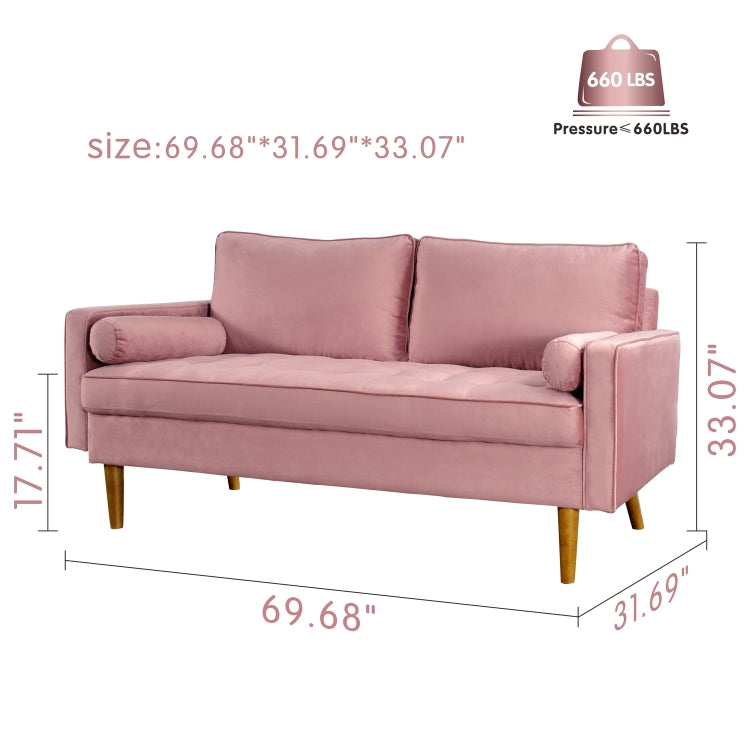 [US Warehouse] Suede Leather Double Sofa High Back Sofa with Armrests, Size: 177 x 84 x 80.5cm