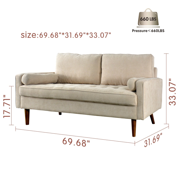 [US Warehouse] Suede Leather Double Sofa High Back Sofa with Armrests, Size: 177 x 84 x 80.5cm