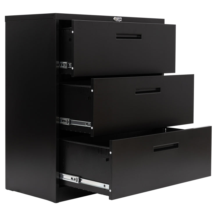 [US Warehouse] Heavy Duty Hanging Lateral Metal Storage Filing Cabinet with 3 Drawers