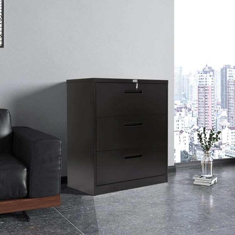 [US Warehouse] Heavy Duty Hanging Lateral Metal Storage Filing Cabinet with 3 Drawers