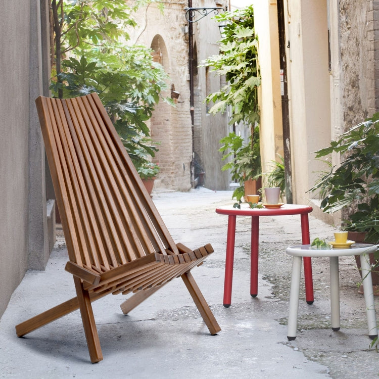 [US Warehouse] Household Folding Wooden High-back Chair, Size: 32.2 x 22.8 x 22.4 inch