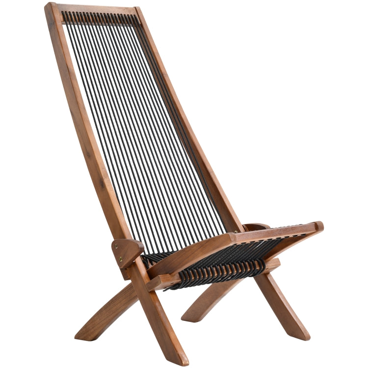 [US Warehouse] Household Folding Vintage Roping Wooden Chair, Size: 37.4 x 19.6 x 19.6 inch