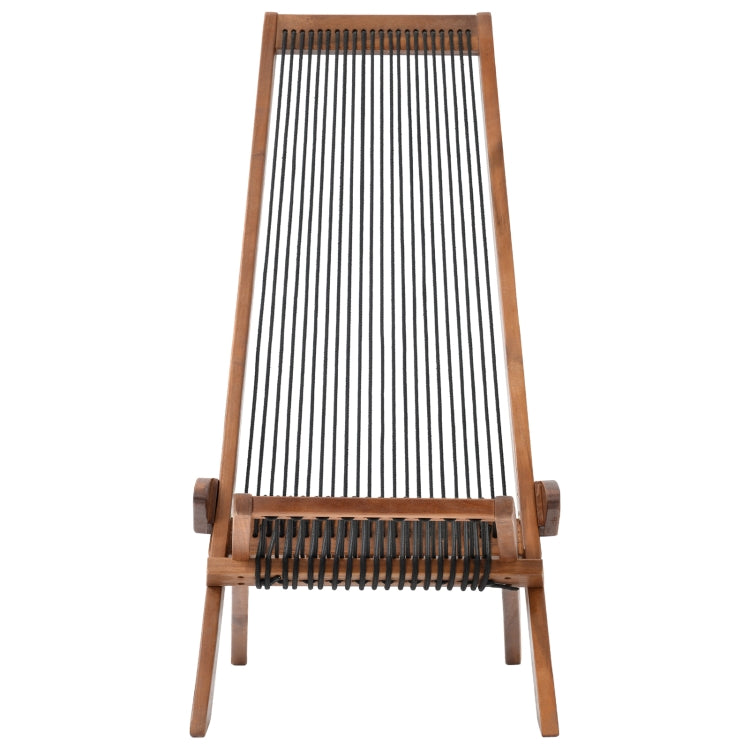 [US Warehouse] Household Folding Vintage Roping Wooden Chair, Size: 37.4 x 19.6 x 19.6 inch