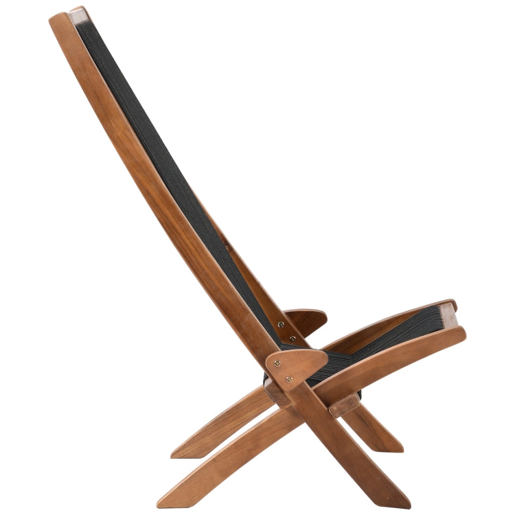 [US Warehouse] Household Folding Vintage Roping Wooden Chair, Size: 37.4 x 19.6 x 19.6 inch