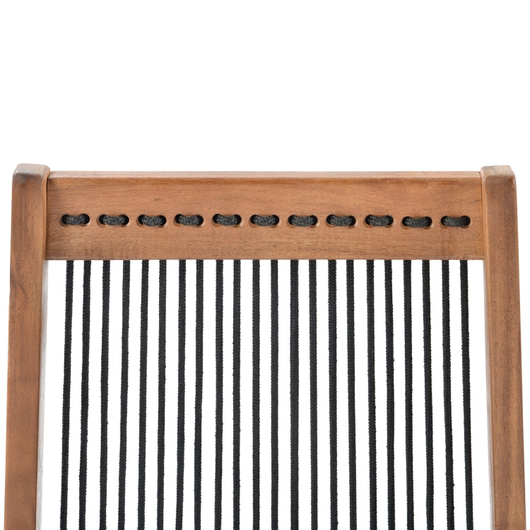 [US Warehouse] Household Folding Vintage Roping Wooden Chair, Size: 37.4 x 19.6 x 19.6 inch