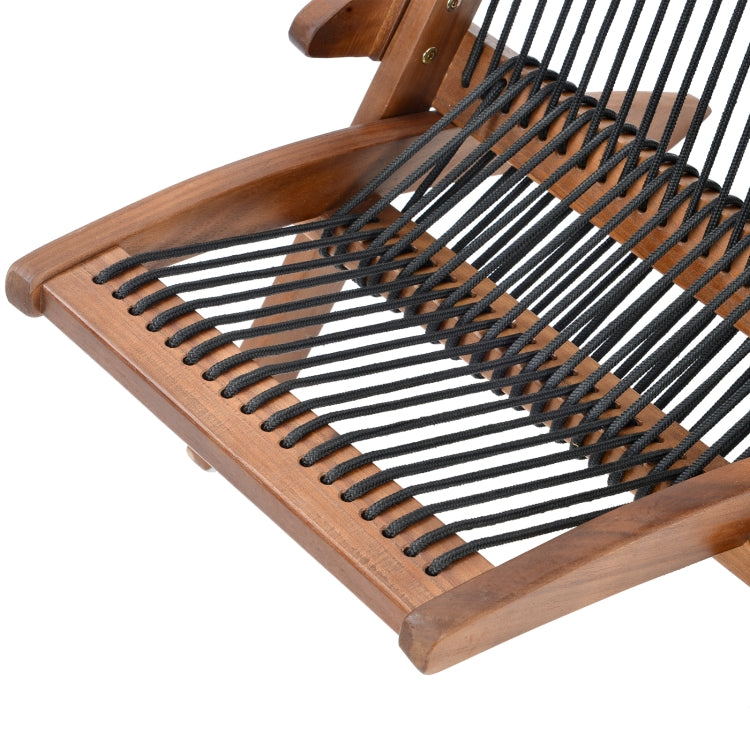 [US Warehouse] Household Folding Vintage Roping Wooden Chair, Size: 37.4 x 19.6 x 19.6 inch