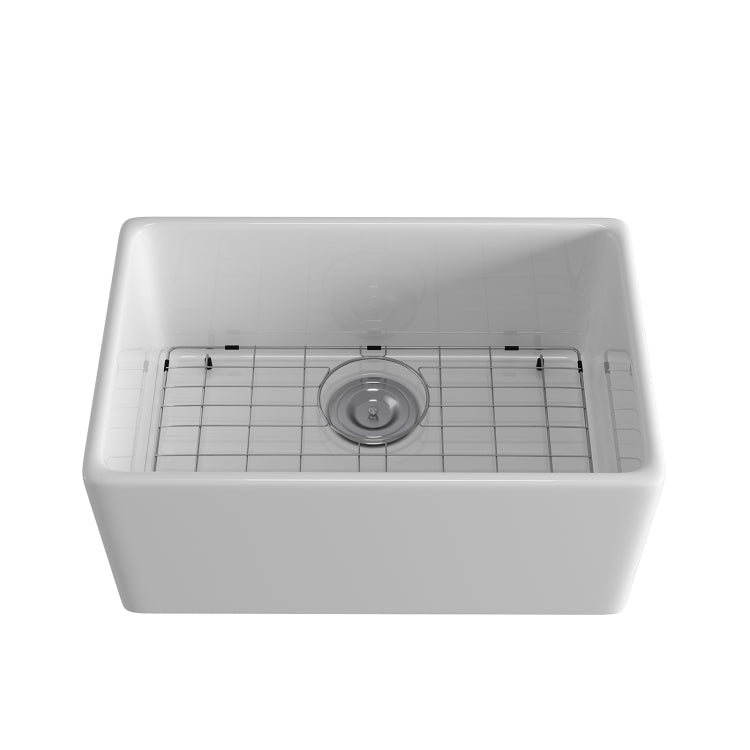 [US Warehouse] Rectangular Ceramic Kitchen Vessel Sink Farmhouse Bathroom Sink, Size: 60.5 x 40.5 x 20cm