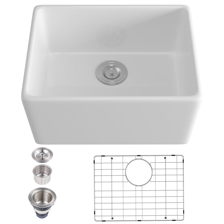 [US Warehouse] Rectangular Ceramic Kitchen Vessel Sink Farmhouse Bathroom Sink, Size: 53 x 40 x 20cm