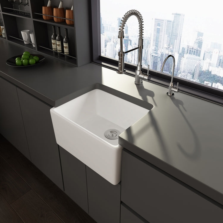 [US Warehouse] Rectangular Ceramic Kitchen Vessel Sink Farmhouse Bathroom Sink, Size: 53 x 40 x 20cm