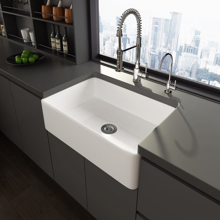 [US Warehouse] Rectangular Ceramic Kitchen Vessel Sink Farmhouse Bathroom Sink, Size: 76 x 50.5 x 22cm