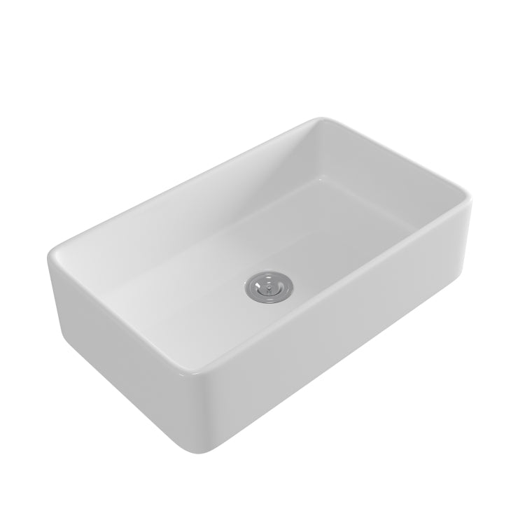 [US Warehouse] Rectangular Ceramic Kitchen Vessel Sink Farmhouse Bathroom Sink, Size: 84 x 50.5 x 22cm