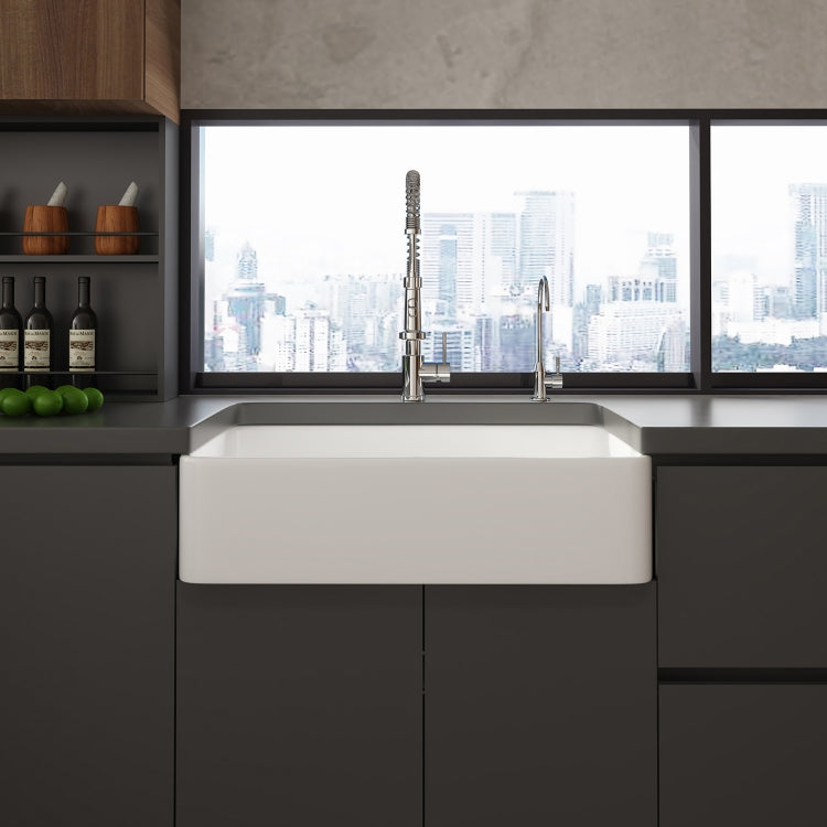 [US Warehouse] Rectangular Ceramic Kitchen Vessel Sink Farmhouse Bathroom Sink, Size: 84 x 50.5 x 22cm