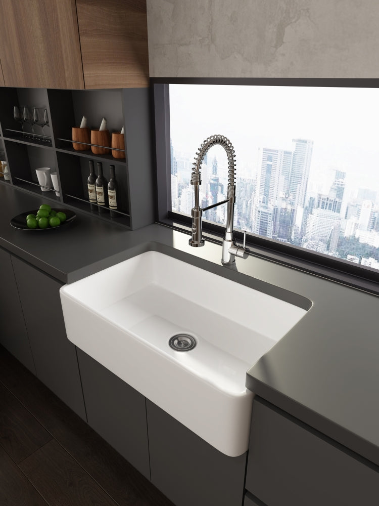 [US Warehouse] Rectangular Ceramic Kitchen Vessel Sink Farmhouse Bathroom Sink, Size: 84 x 50.5 x 22cm