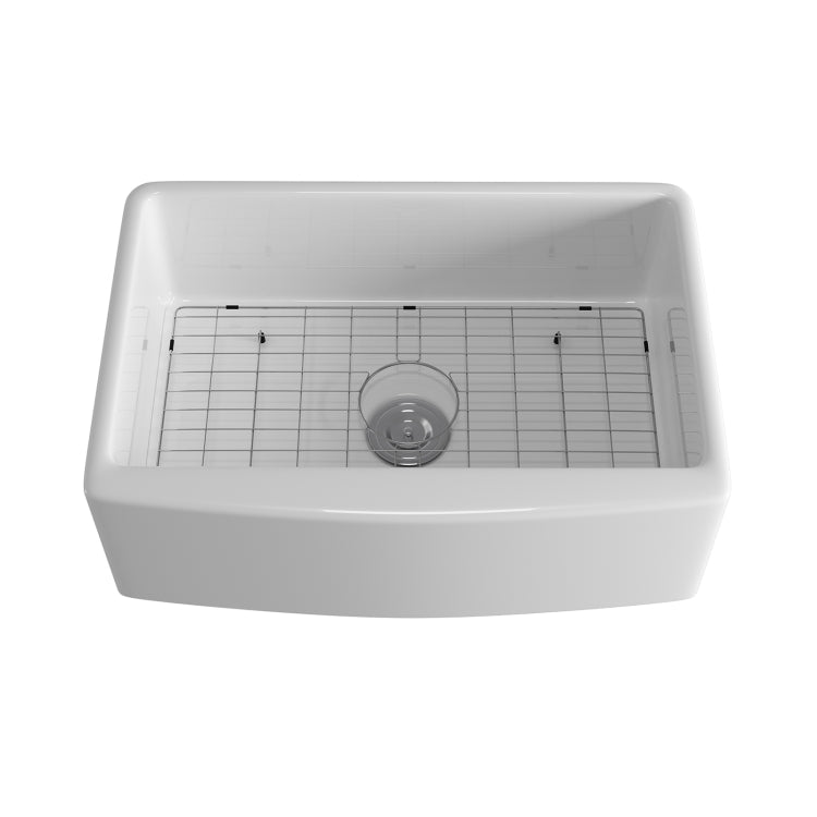 [US Warehouse] Rectangular Ceramic Kitchen Vessel Sink Farmhouse Bathroom Sink, Size: 75.6 x 52.7 x 25.4cm