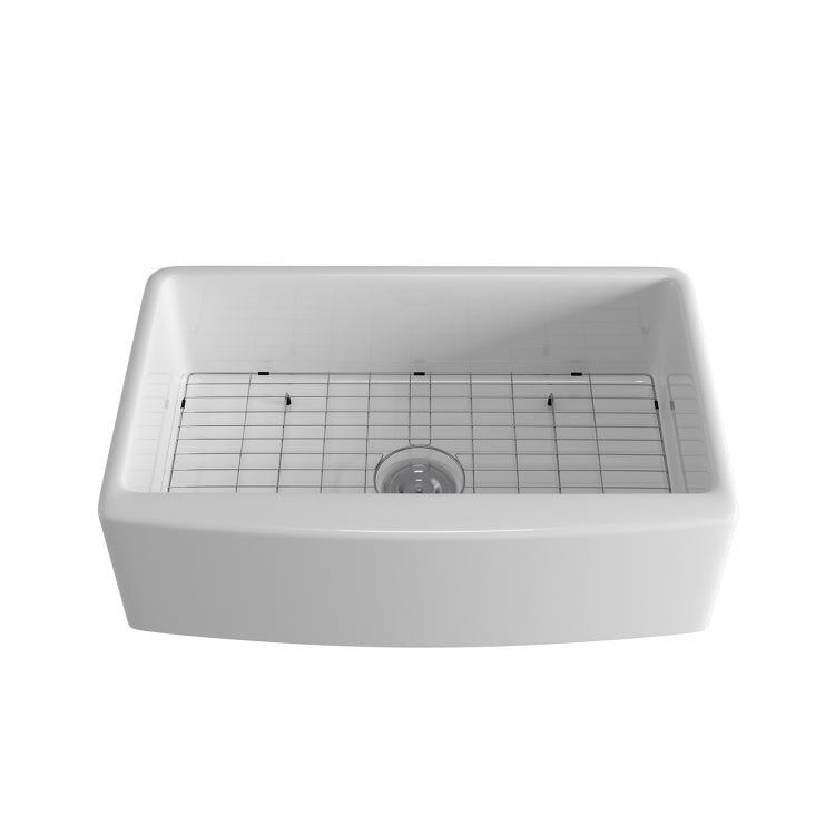 [US Warehouse] Rectangular Ceramic Kitchen Vessel Sink Farmhouse Bathroom Sink, Size: 82.6 x 52.7 x 25.4cm