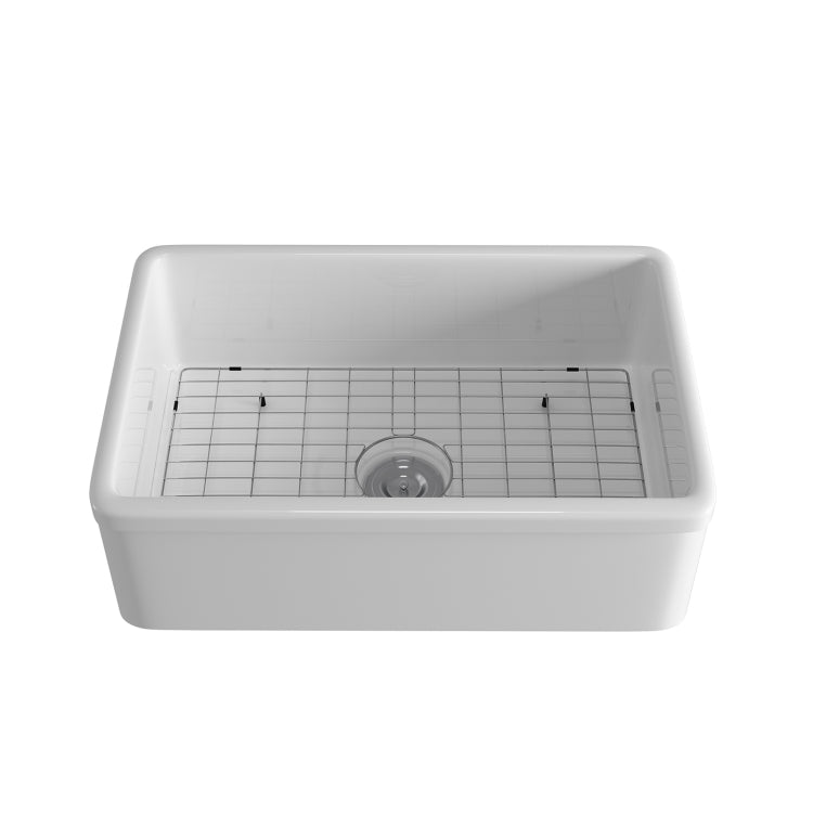 [US Warehouse] Rectangular Ceramic Kitchen Vessel Sink Farmhouse Bathroom Sink, Size: 75.6 x 50.2 x 25.4cm