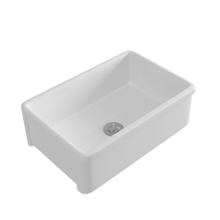 [US Warehouse] Rectangular Ceramic Kitchen Vessel Sink Farmhouse Bathroom Sink, Size: 75.6 x 50.2 x 25.4cm