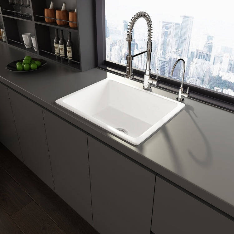 [US Warehouse] Rectangular Ceramic Undermount Kitchen Vessel Sink Bathroom Sink, Size: 60 x 47 x 25.4cm