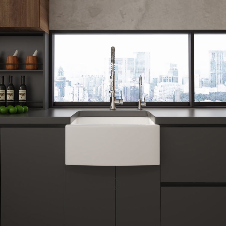 [US Warehouse] Rectangular Ceramic Kitchen Farmhouse Vessel Sink Bathroom Sink, Size: 60.5 x 48 x 25.4cm