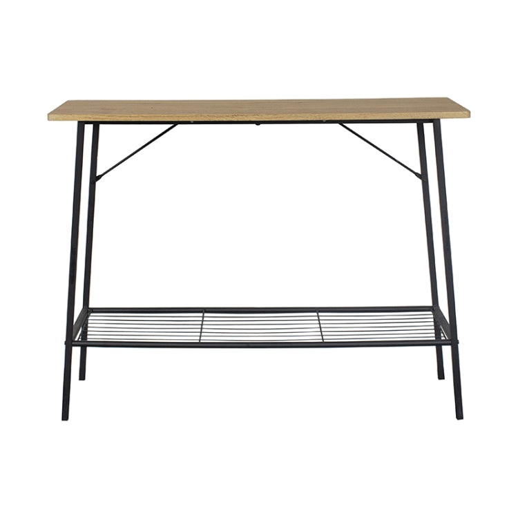 [US Warehouse] Particleboard + Iron Console Table with Two Storage Shelves, Size: 39.5 x 30 x 13.8 inch