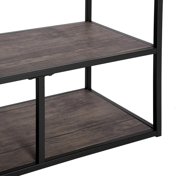[US Warehouse] Metal Frame Wooden Asymmetrical Bookcase Storage Shelves, Size: 39.4 x 29.5 x 13.8 inch