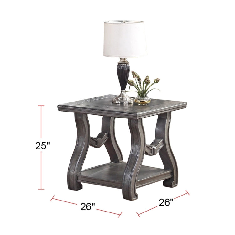 [US Warehouse] Wooden Square Coffee Table with Open Shelf, Size: 26 x 26 x 25 inch